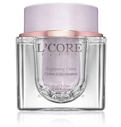 L'Core Paris Crema iluminadora facial con infusión de perlas - Fórmula única para corrección de manchas oscuras, antienvejecimiento, prevención de manchas de edad, mantiene la piel sana y joven - 1.7oz/50ml