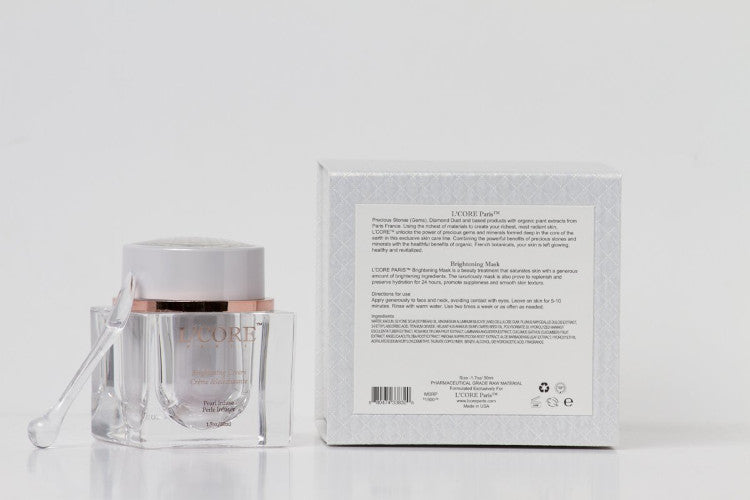 L'Core Paris Crema iluminadora facial con infusión de perlas - Fórmula única para corrección de manchas oscuras, antienvejecimiento, prevención de manchas de edad, mantiene la piel sana y joven - 1.7oz/50ml