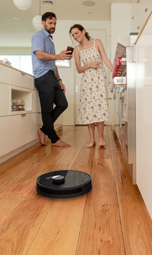 Dustin Wi-Fi Connected Self-Emptying Robot Vacuum and Mop in Night