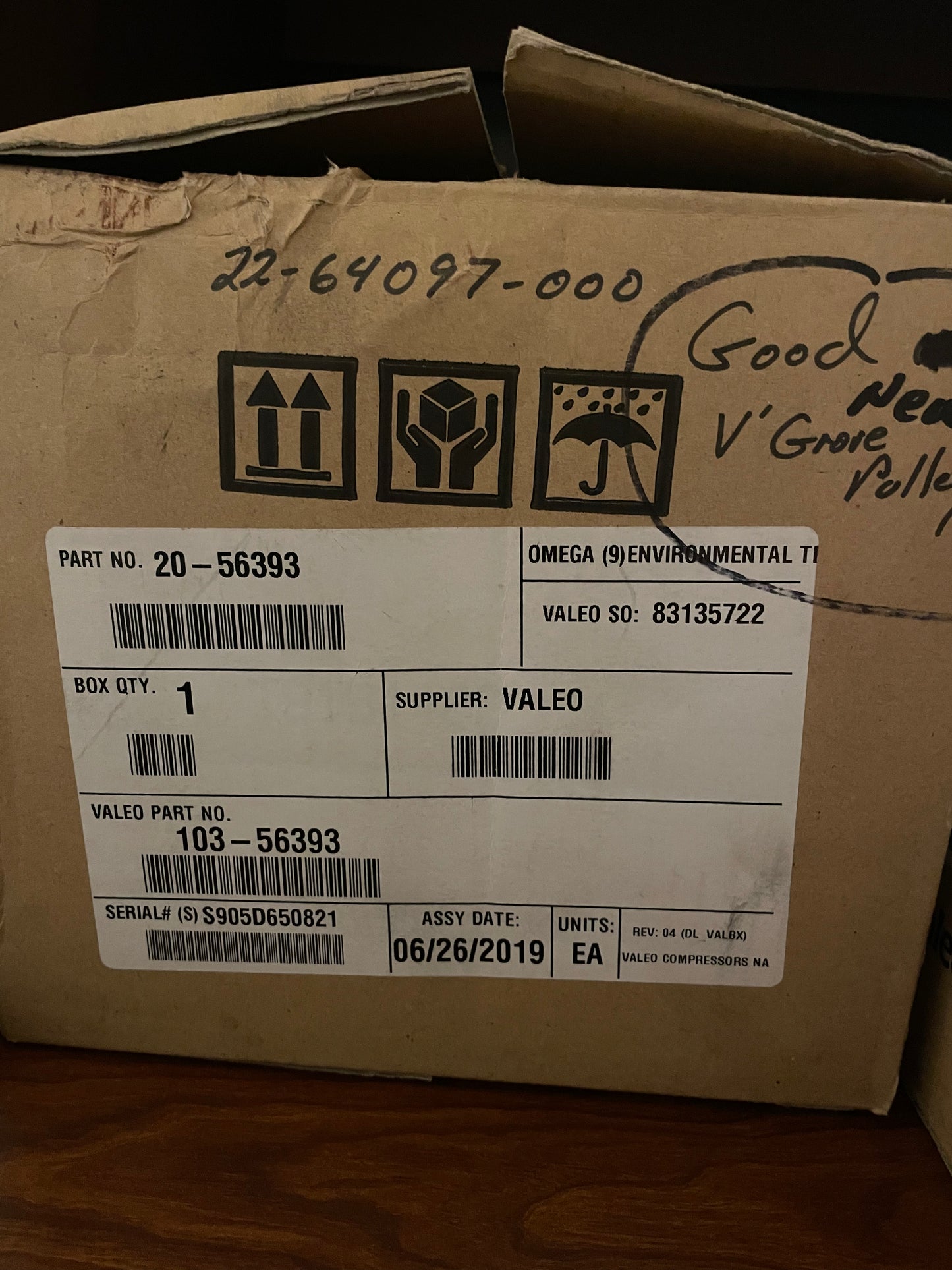OEM Valeo A/C Compressor – Model 56393 Seltec TM‑21HX 12 V R‑134a 2‑Groove PAG 46 Oil Pre‑Charged
