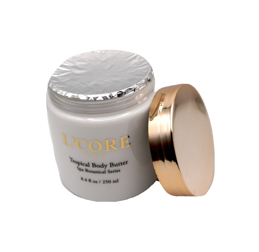 L'core paris Mantequilla corporal tropical con rico extracto de semilla de cacao - Crema corporal hidratante e hidratante - Antioxidantes antienvejecimiento Control natural de celulitis y estrías - 8.4 fl oz/8.5 fl oz
