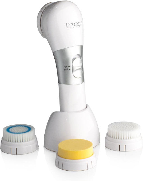 Sistema de limpieza con cepillo facial y corporal L'Core Paris - Cepillo facial exfoliante Microdermoabrasión Minimizador de poros para limpiar la piel, ayudar a eliminar el acné, las manchas oscuras y los puntos negros