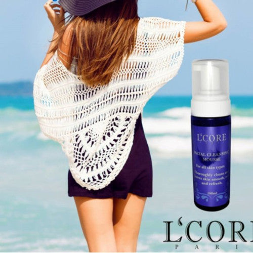 L’CORE PARIS Facial Cleansing Mousse 180 ml – Daily Hydrating Foam Cleanser with Aloe Vera, Hyaluronic Acid & Natural Botanicals