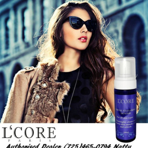 L’CORE PARIS Facial Cleansing Mousse 180 ml – Daily Hydrating Foam Cleanser with Aloe Vera, Hyaluronic Acid & Natural Botanicals