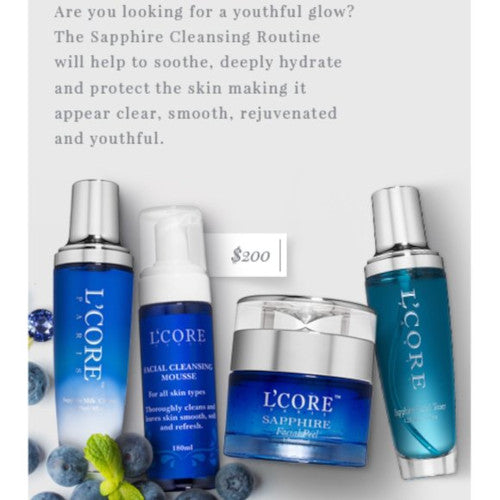 L’CORE PARIS Facial Cleansing Mousse 180 ml – Daily Hydrating Foam Cleanser with Aloe Vera, Hyaluronic Acid & Natural Botanicals