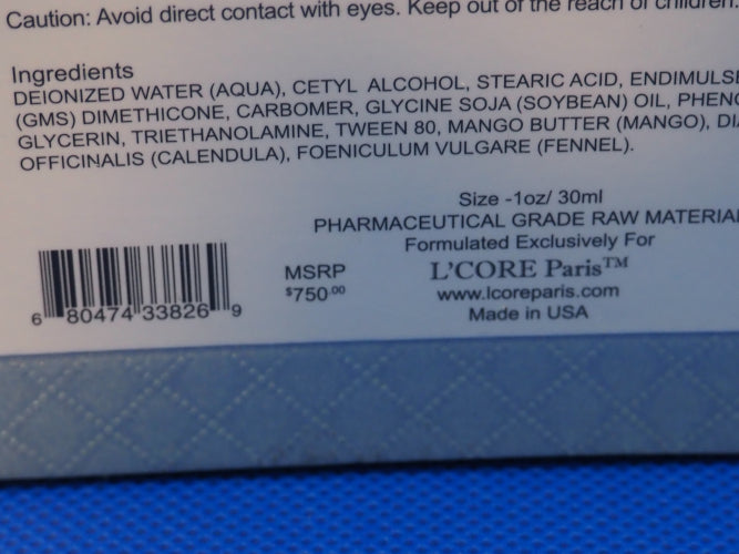 L'Core Paris Crema de diamante lifting Crystalline Express para mujer - Tamaño 1.0 oz.