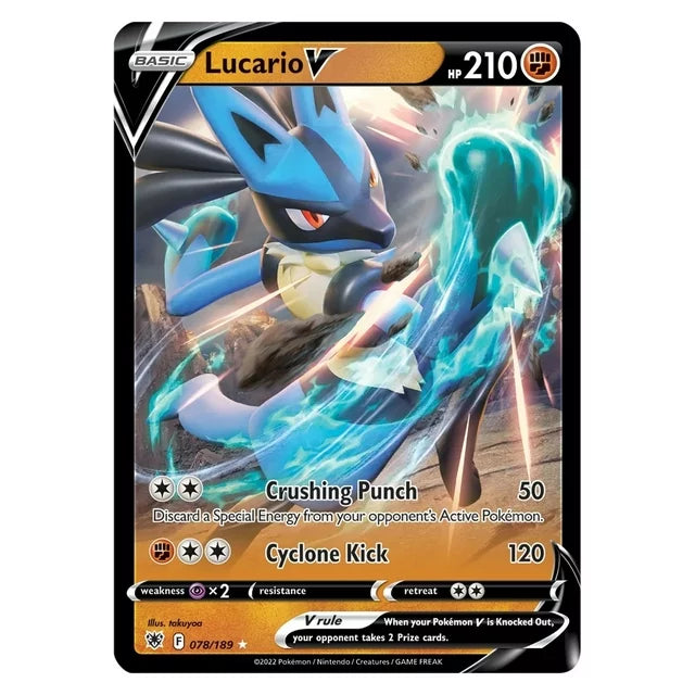 Pokémon Lucario V & Tyranitar V Heavy Hitters Premium Collection – 14 Booster Packs, 4 Foil Cards, Oversize Card, 4 Coins – 2023 Sealed