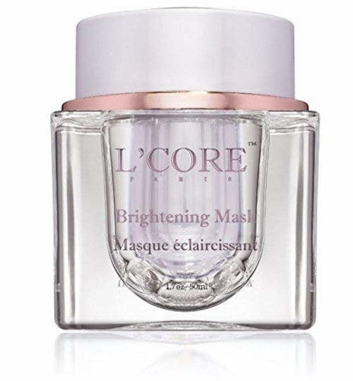 L’CORE PARIS Brightening Mask 1.7 fl oz – Pore-Refining, Radiance-Boosting Clay Facial with Kaolin, Vitamin C, Aloe & Cucumber