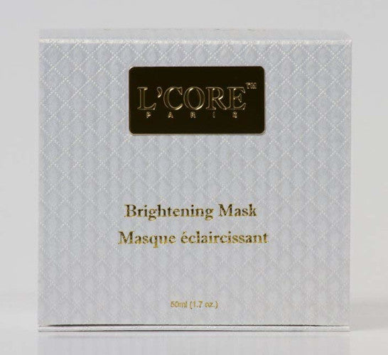 L’CORE PARIS Brightening Mask 1.7 fl oz – Pore-Refining, Radiance-Boosting Clay Facial with Kaolin, Vitamin C, Aloe & Cucumber