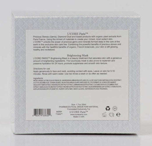 L’CORE PARIS Brightening Mask 1.7 fl oz – Pore-Refining, Radiance-Boosting Clay Facial with Kaolin, Vitamin C, Aloe & Cucumber