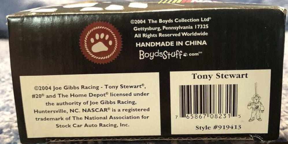 Boyds Racing Family Tony Stewart #20 Ornament 4" – Hand-Painted NASCAR Bearstone Collectible (2004 Retired)