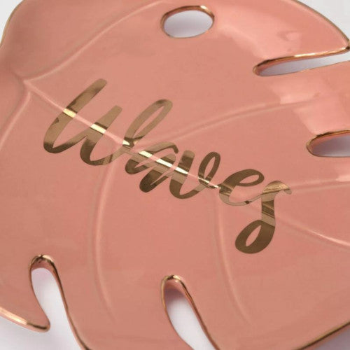 Disney Princess x POPSUGAR Moana Trinket Tray Set – 3-Piece Ceramic Leaf Dishes “Epic Ocean Waves” – Jewelry & Key Holders