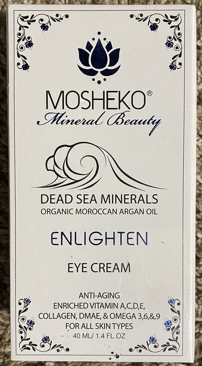 MOSHEKO EYE CREAM DEAD SEA MINERALS ORGANIC MOROCCAN ARGAN OIL ENLIGHTEN EYE CREAM ANTI-AGING