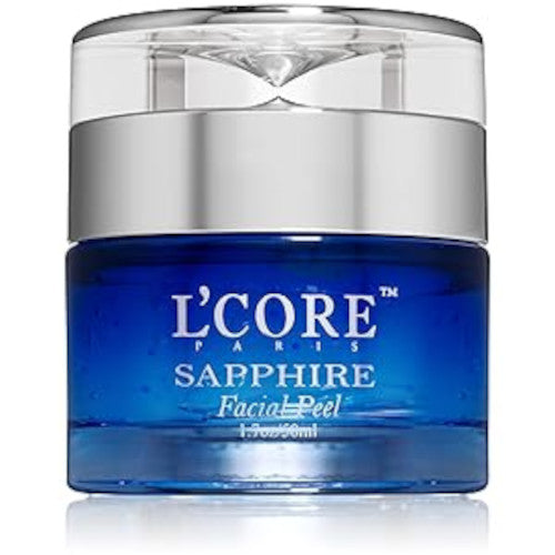 L'Core Paris Sapphire Facial Peel con extractos orgánicos - Gel exfoliante facial antienvejecimiento infundido con minerales y polvo de zafiro real - 1.7oz/50ml 