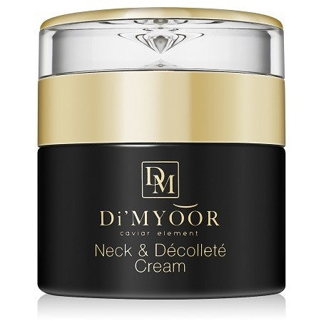 Di'myoor Crema reafirmante para cuello y escote con elemento caviar, 3 en 1: reafirma la piel flácida y flácida, retiene el brillo juvenil 1.7 oz.