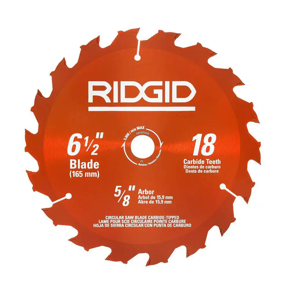 Kit combinado de taladro/destornillador inalámbrico RIDGID de 18 V de 1/2 pulg. y sierra circular de 6-1/2 pulg. con batería de 2,0 Ah y 4,0 Ah, cargador y bolsa